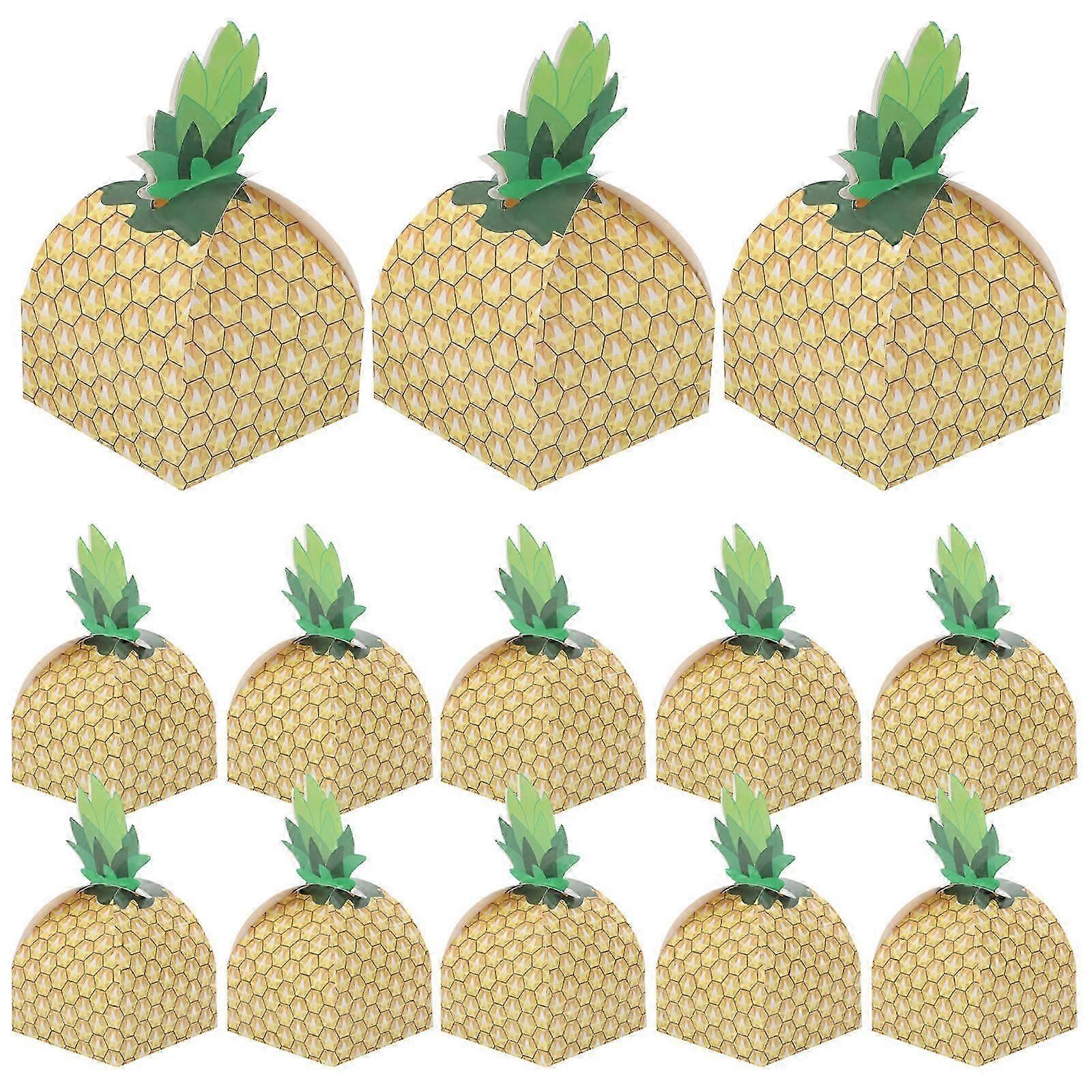 Pineapple Candy Box Paper Gift Storage Box compatible with Party Use 25Pcs