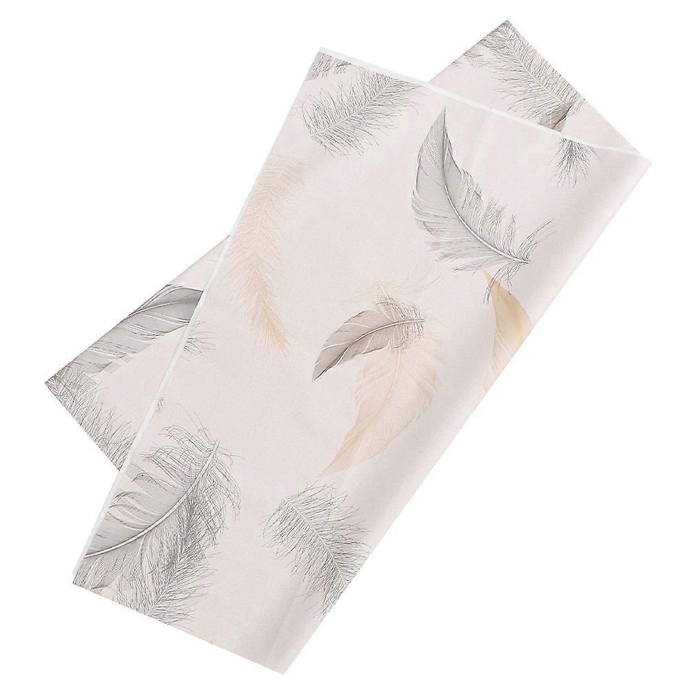 Feather Pattern Tablecloth for Decorative Use 2Pcs Beige Table Cover