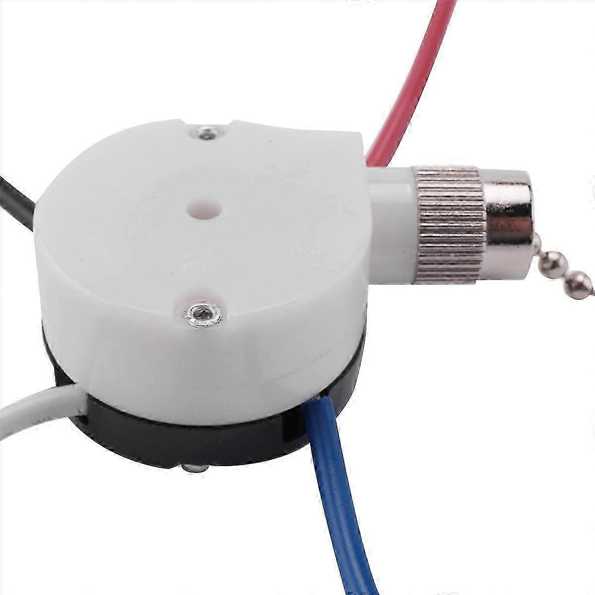 Ceiling Fan Switch Kit 3 Speed 4 Wire,ZE-208S Pull Wire Switch Silver