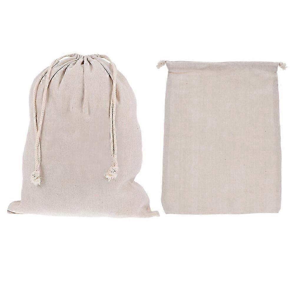 Linen Bread Bags for Storage Use 2Pcs Drawstring Reusable Bread Pouches