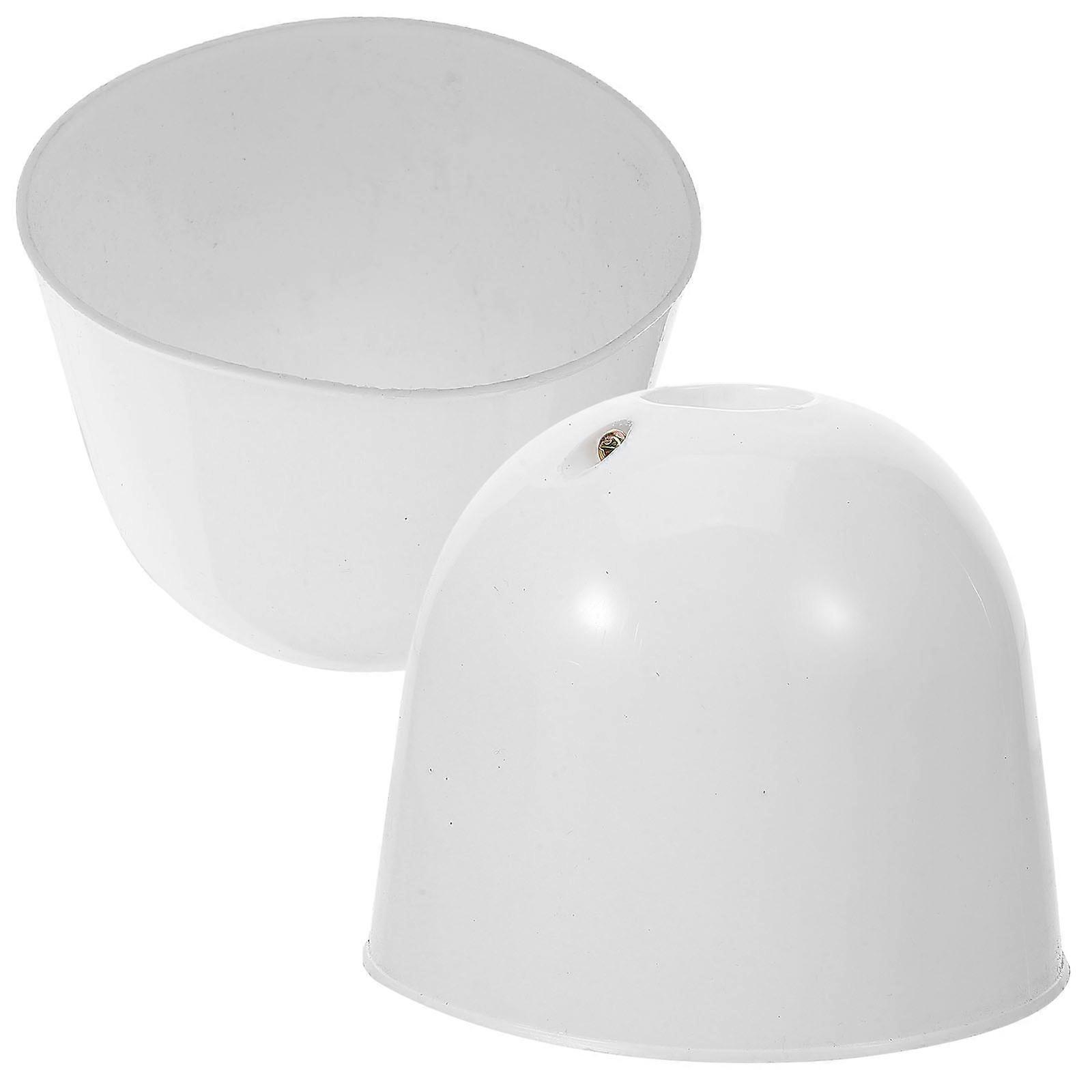 White Plastic Ceiling Fan Bottom Canopy 2Pcs Fan Accessory Set