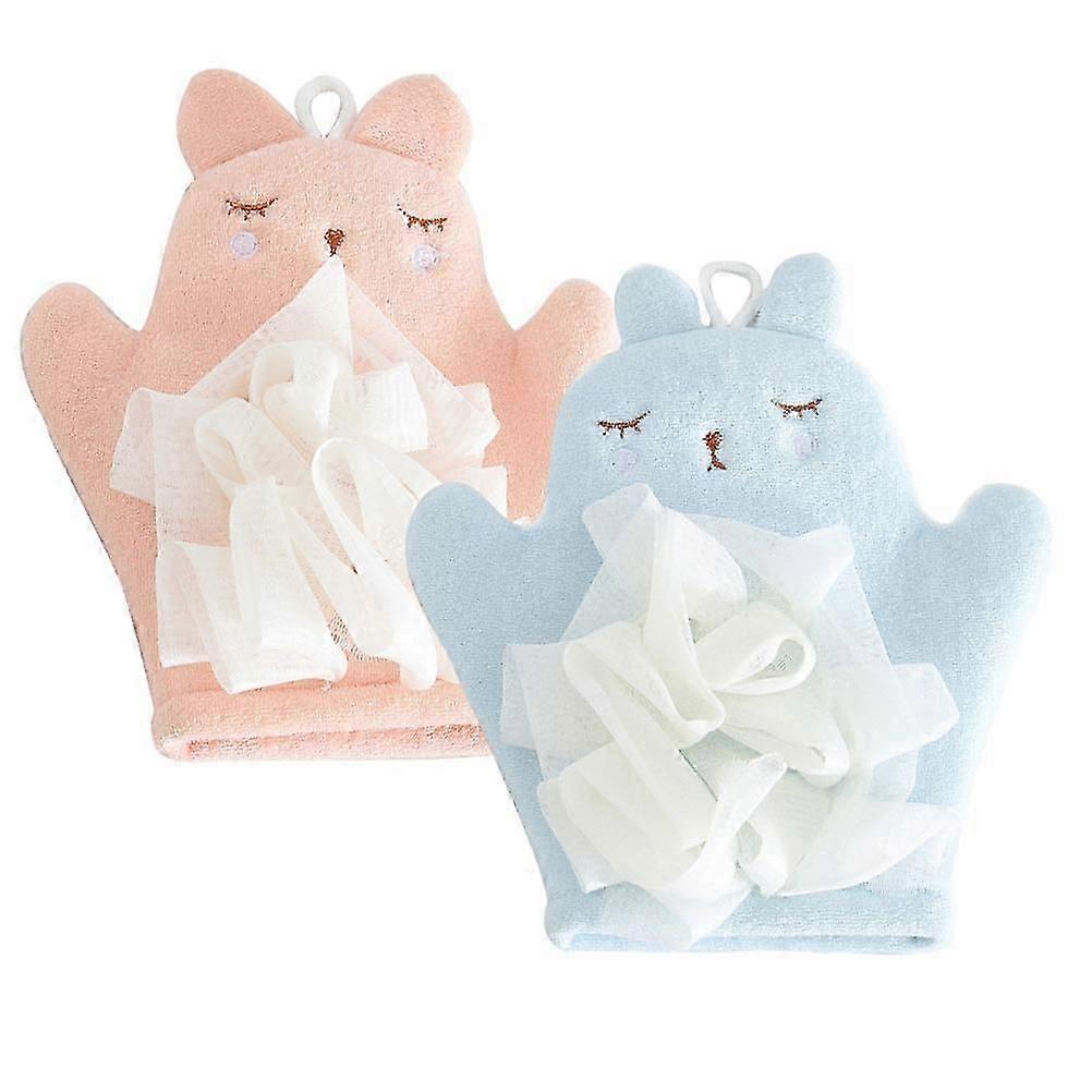 Bathing Towels Children Bathing Gloves for Bath 2Pcs Assorted Color
