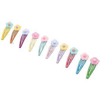 10 pinzas para el cabello de colores pastel para decoración, bonitas horquillas de metal y resina.