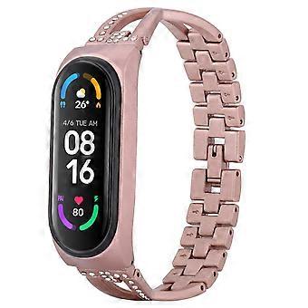 X-shaped Diamond Alloy Watchband For Xiaomi Mi Band 6 / 5