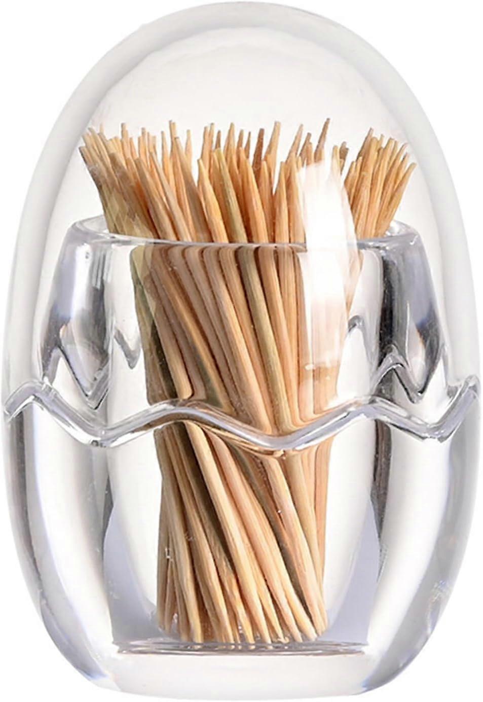 Piece Acrylic Toothpick Holder, Egg-Shaped Toothpick Box, Suitable for