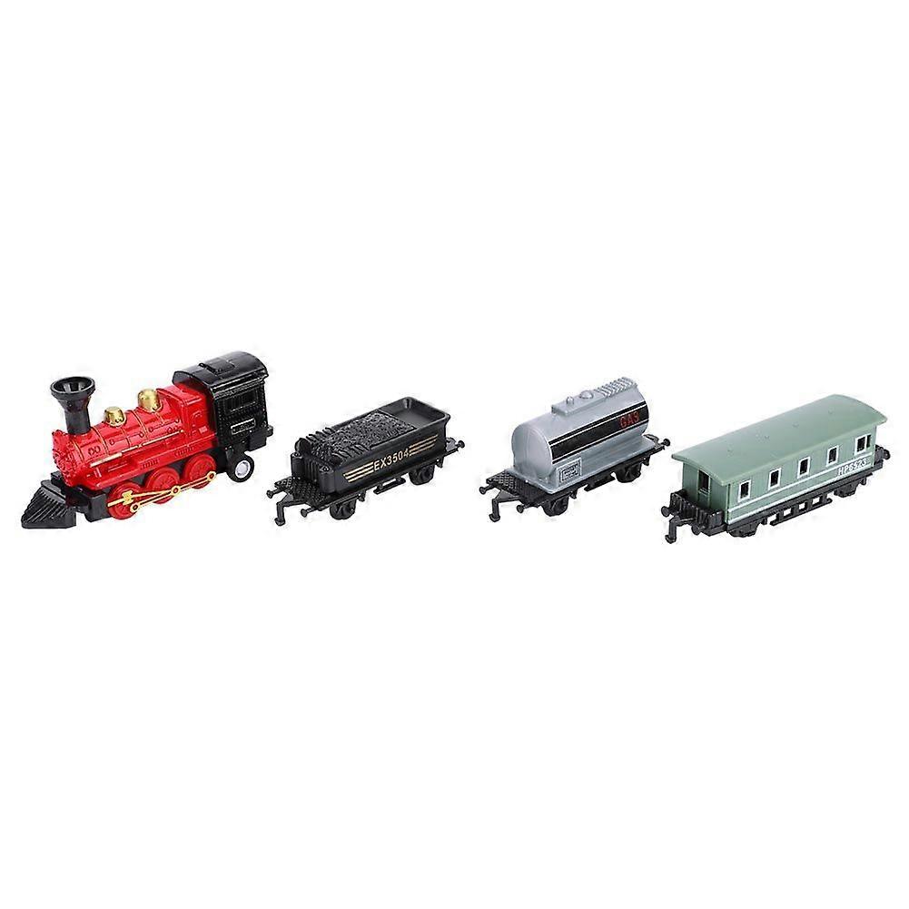 Classical Alloy Plastic Simulated Steam Train Pull back Model Kid Child Toy Gift (Red)