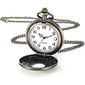 Vintage pocket watch - smooth quartz pocket watch with chain numera [MI]