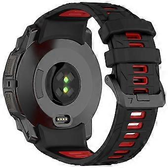 For Garmin Instinct 3 45mm Dual Color Smartwatch Band Sports Breathable Silicone Strap