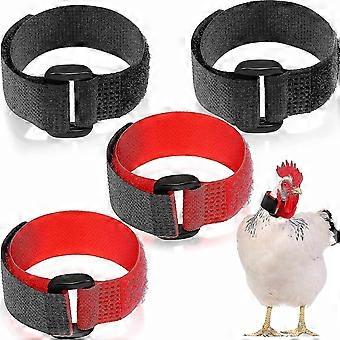 4 Pieces Rooster Collar, No Crow Chicken Collar Anti Hook Rooster Collar Neck Nylon Adjustable Preve-YuJia