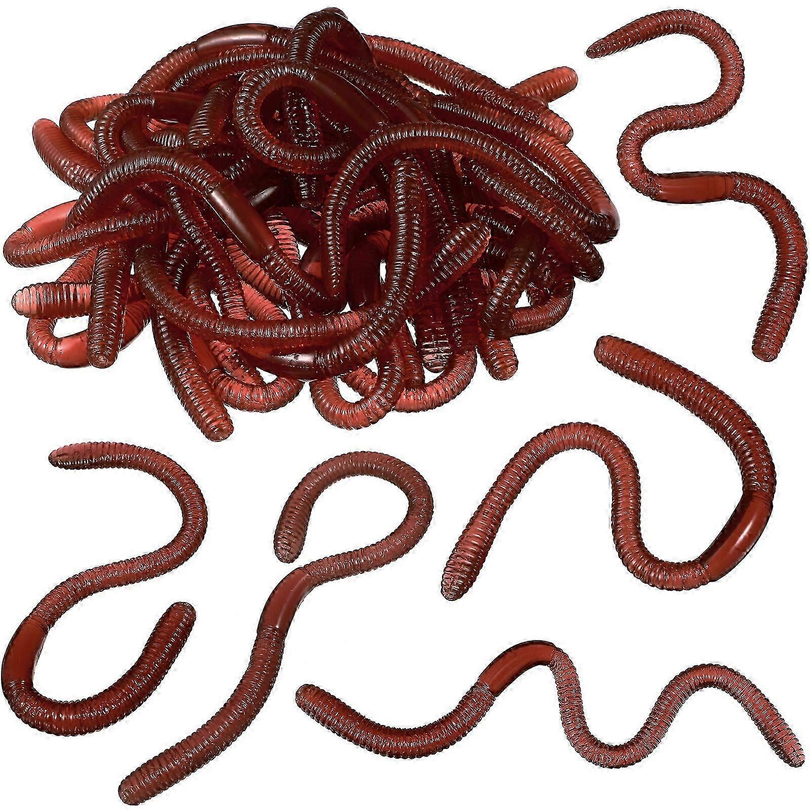 25 Pcs Realistic Earthworm Toys Artificial Worm Models
