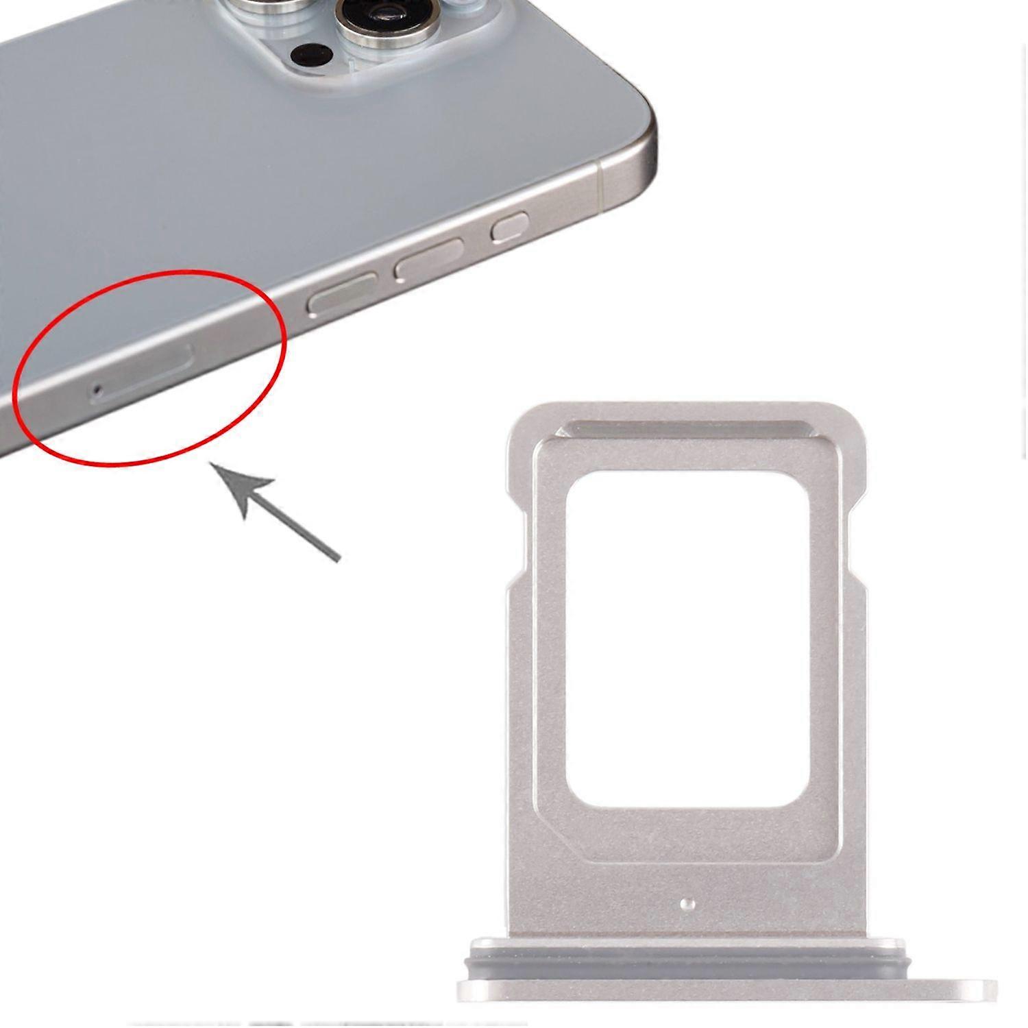 SIM + SIM Card Tray for Apple iPhone 15 Pro Spare Part White