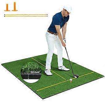 Golf hitting mat 2 rubber tees & 2 alignment rods & 6 tee positions 152 x 117 cm thickness 32 mm