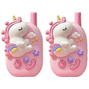 M9 2Pcs / Set Kids Walkie Talkies Cartoon Unicorn Intercom Toy HD Call 1KM Range for Children Gift
