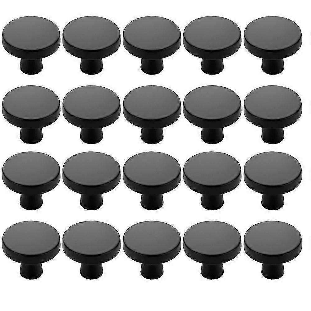 20pcs Solid Single Hole Kitchen Round Cabinet Knobs Zinc Alloy Pulls Drawer Knobs Kitchen Cabinet Hardware Handles Black Edition 0629