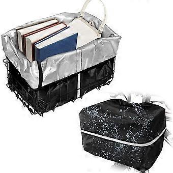 Compatible wholesale waterproof bicycle basket rain cover waterproof bicycle basket lining, black bicycle basket > 42 x 33 x 25cm