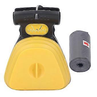 Ramasse-crottes portatile pour chien, avec sac poubelle, jaune-cr