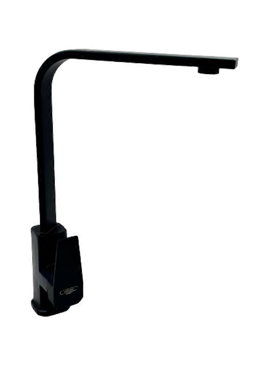 Black Square Brass Kitchen Faucet Single Lever