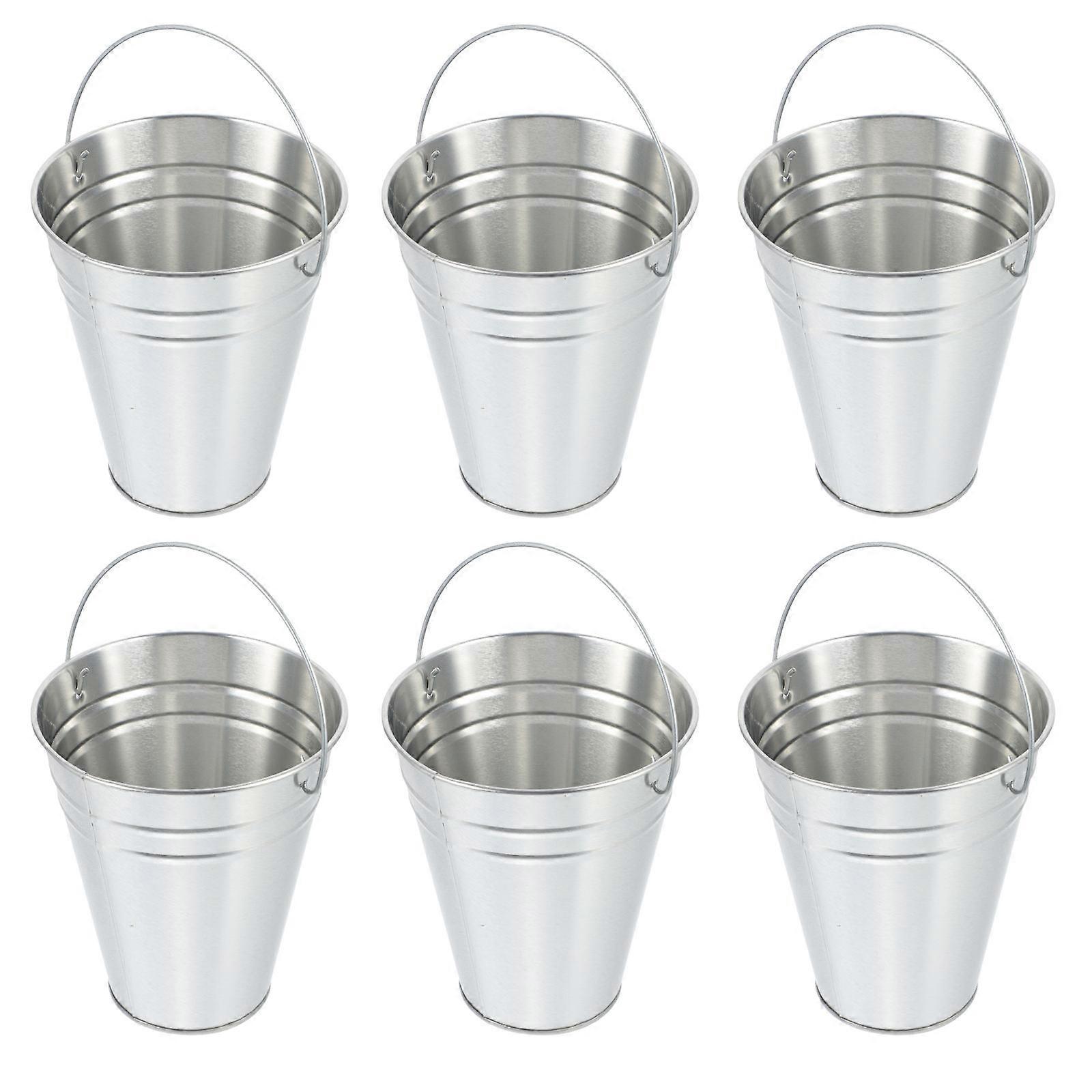 6Pcs Ice Buckets Portable Bear Holders Creative Ice Cube Containers (Silver)