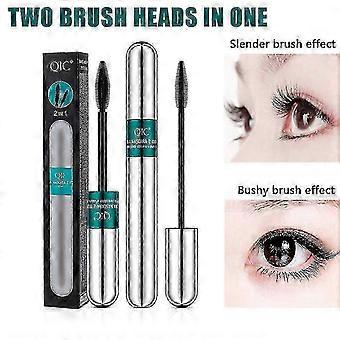 Qic Mascara 4d Waterproof Slender Thick Make-up Two Brush Heads In One