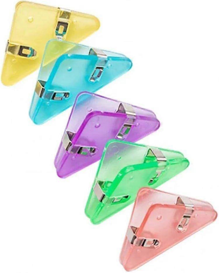 Triangular Corner Paper Clips 5 Pieces/Set Triangular Corner Paper Clips Plastic Binding Clips Page Holder for School Office