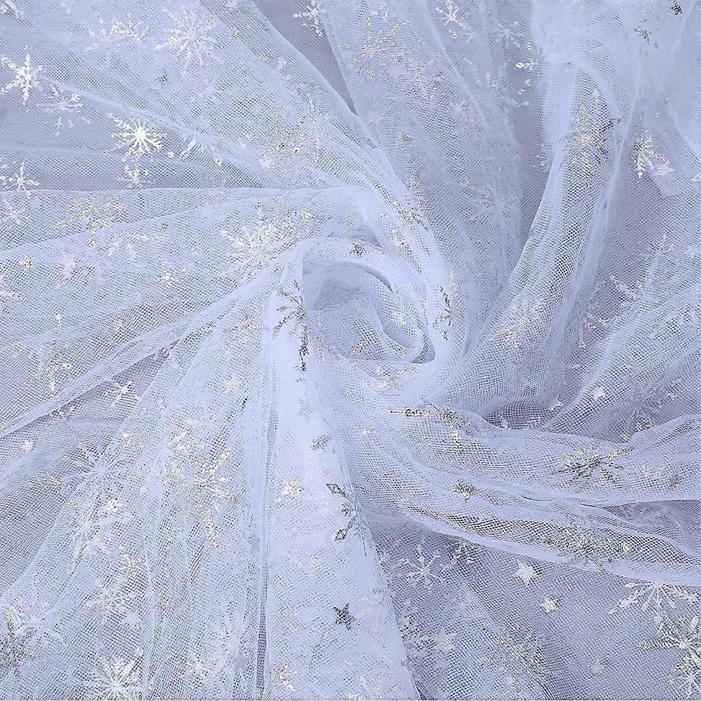 Polyester Fabrics Clothing Accessories Snowflake Pattern White 1500mm