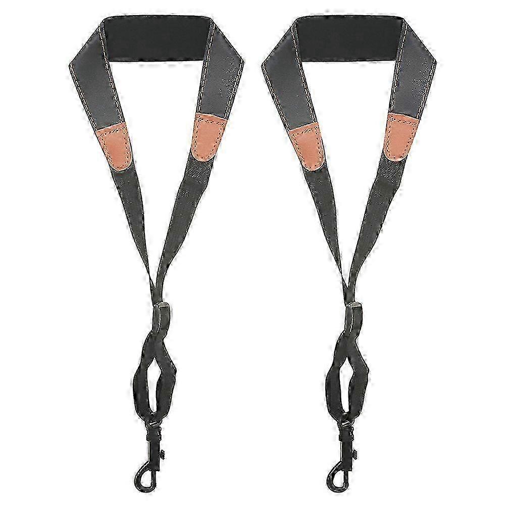 2pcs Saxophone Neck Straps Replacement Adjustable Leather Sax Straps for Comfortable Playing