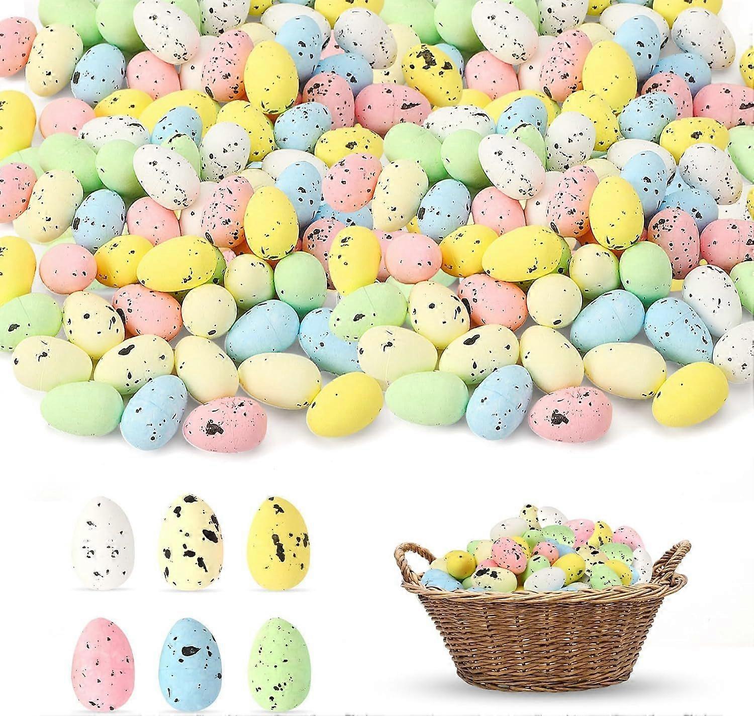 50PCS Mini Easter Egg Decorations, Easter Multi-color Foam Egg Decorations, Artificial Bird Eggs, Party Decorative Easter Eggs