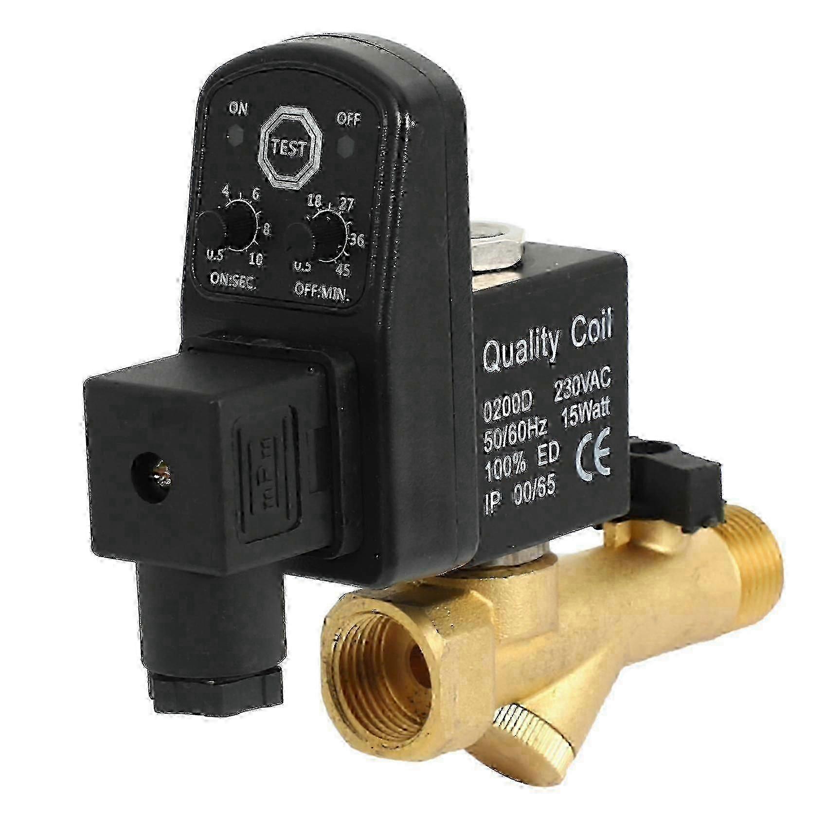 220V 2-Way 1/2" Compressor Tank Drain Valve Electronic Timed Automatic