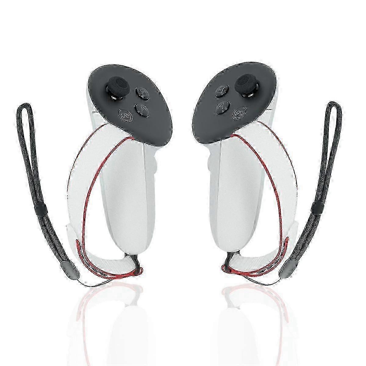 Adjustable Handle Controller Grip Strap with 3 Protective Covers compatible with Meta Quest 3 VR Accessories