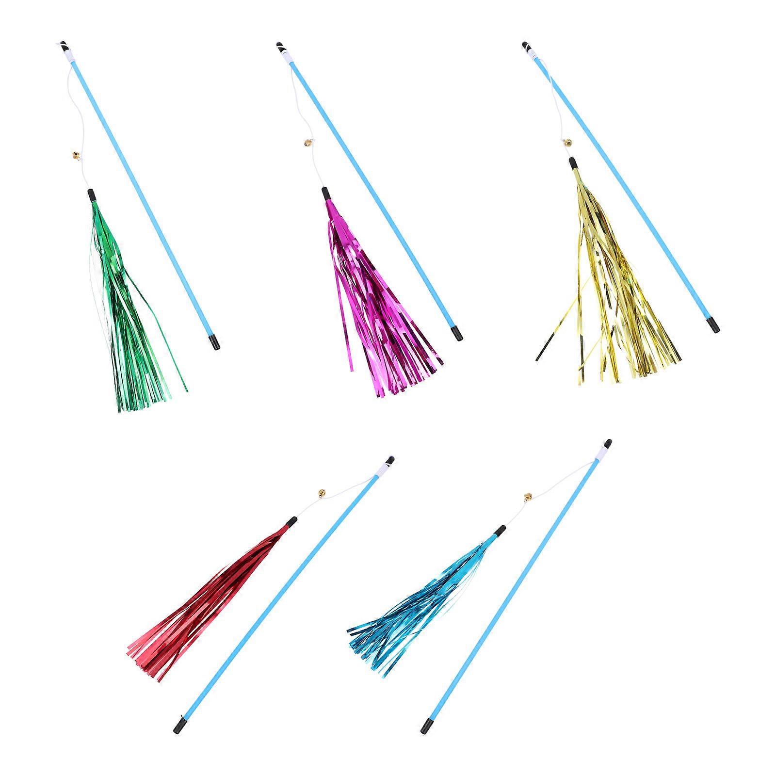 Plastic Cat Playing Rods for Fun Cat Interaction and Teasing 5Pcs