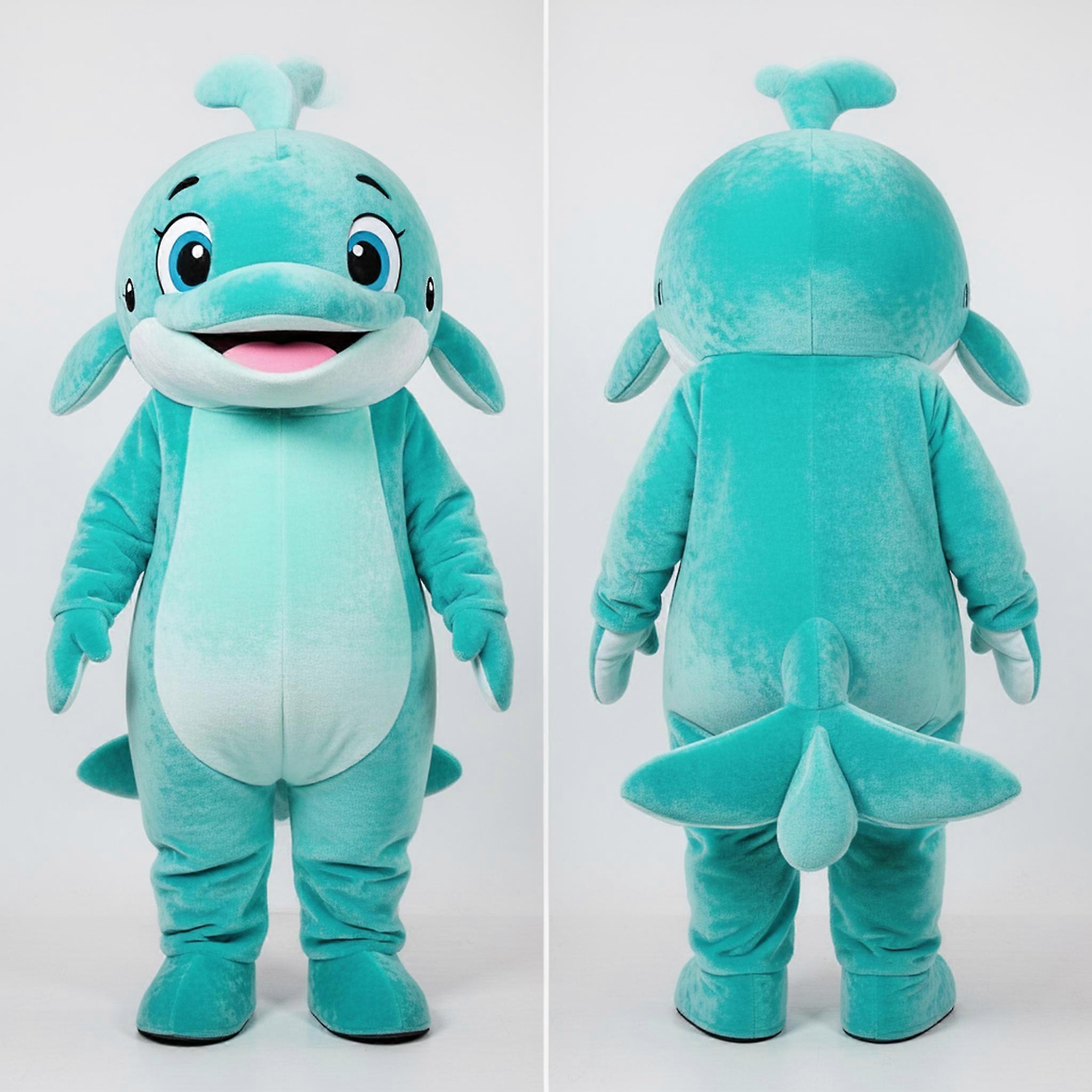 MASTICOT Turquoise Rounded Whale Mascot