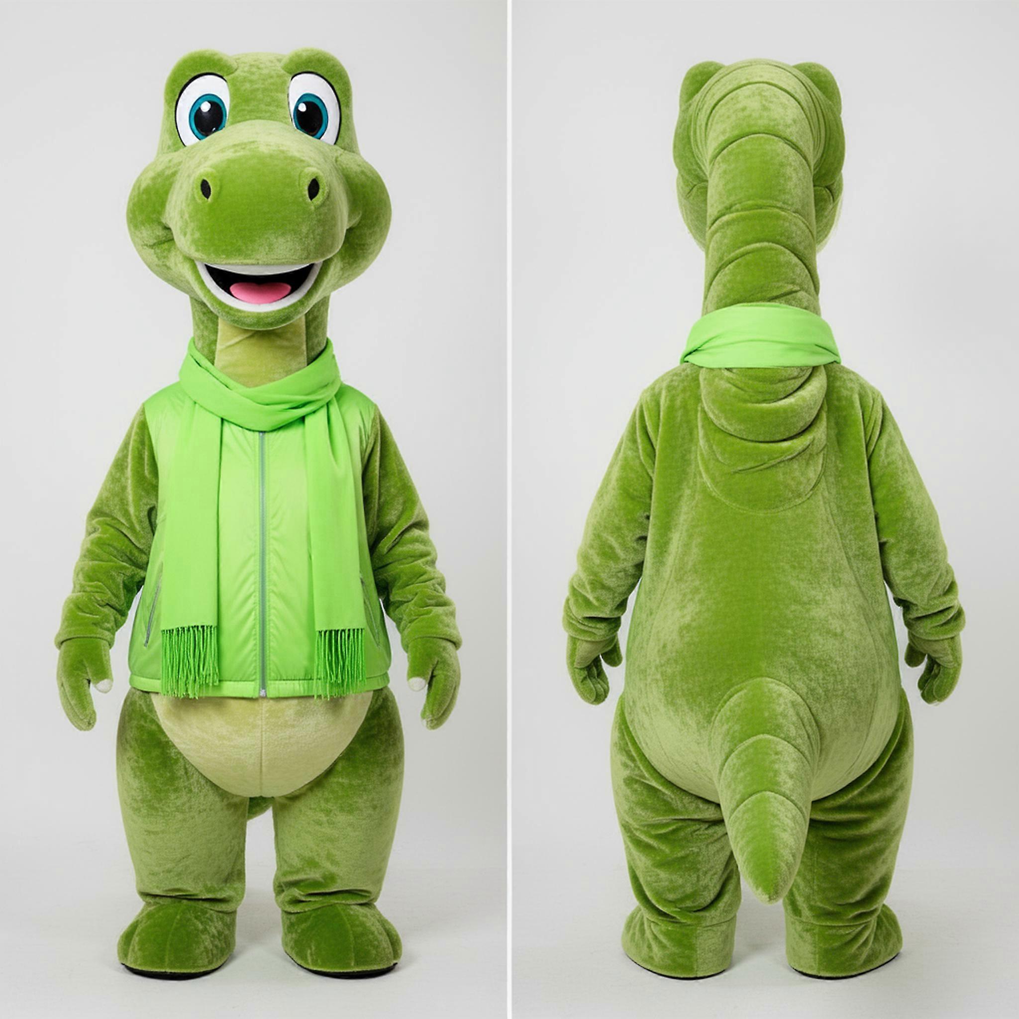 MASTICOT Lime Green Plush Diplodocus Mascot