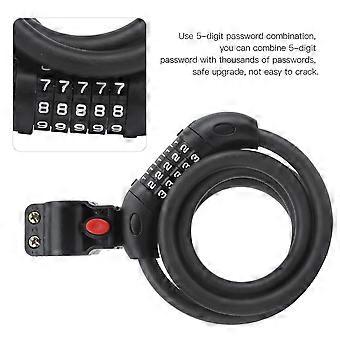 1.5M Portable Antitheft Strip Lock Disc Brake Lock Fivedigit Password for Mountain Bike