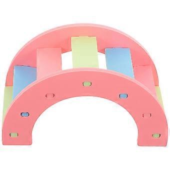 Rosa Hamsterbrücke Spielzeug zum Klettern für Haustiere mit Trainingsbrücke für Kleintiere