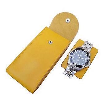 Practical Watch Pouch Flannelette Lining Watch Travel Case compatible with Safe Watch and Jewelry Storage Portable Watch Organizer Brown