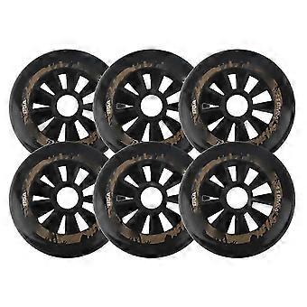 6 Pack Inline Speed Skate Wheels 85A Roller Skate Wheels 90mm/100mm/110mm Allrounder Indoor Outdoor Replacement Accessories 100mm Black