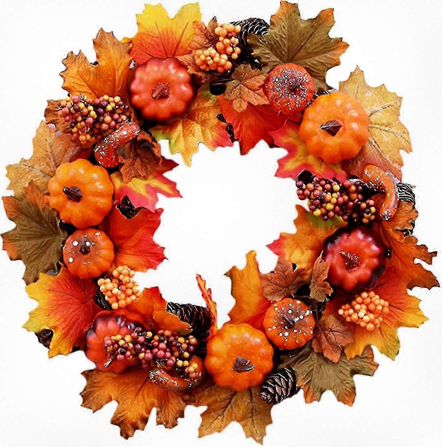 40cm Fall Maple & Pumpkin Wreath