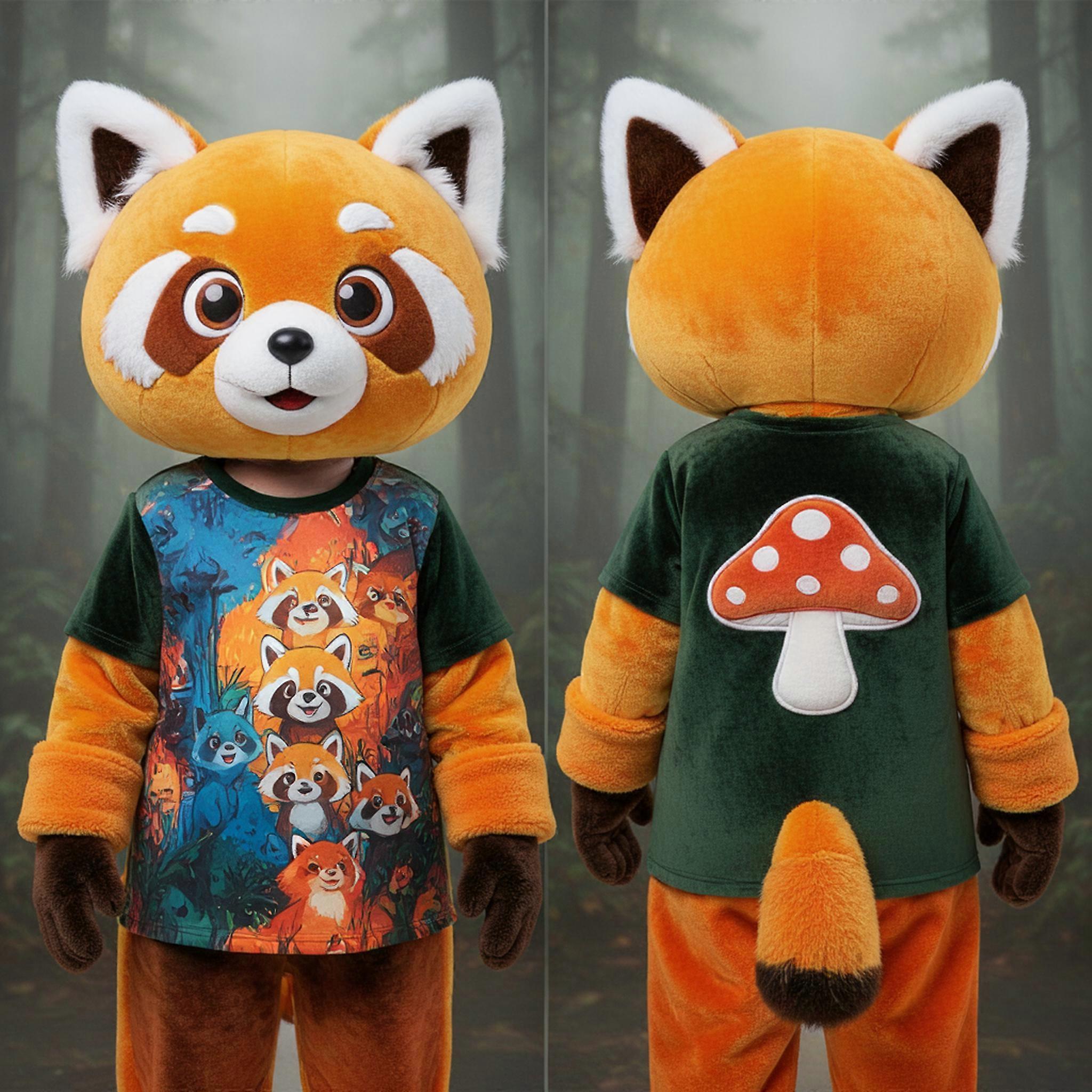 MASTICOT Sunset Orange Cuddly Red Panda Mascot
