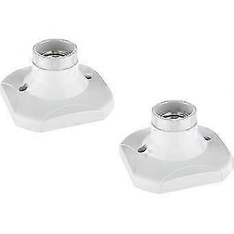 Ceiling socket 2 LED E27, white, flame retardant with E27 screw base, socket with