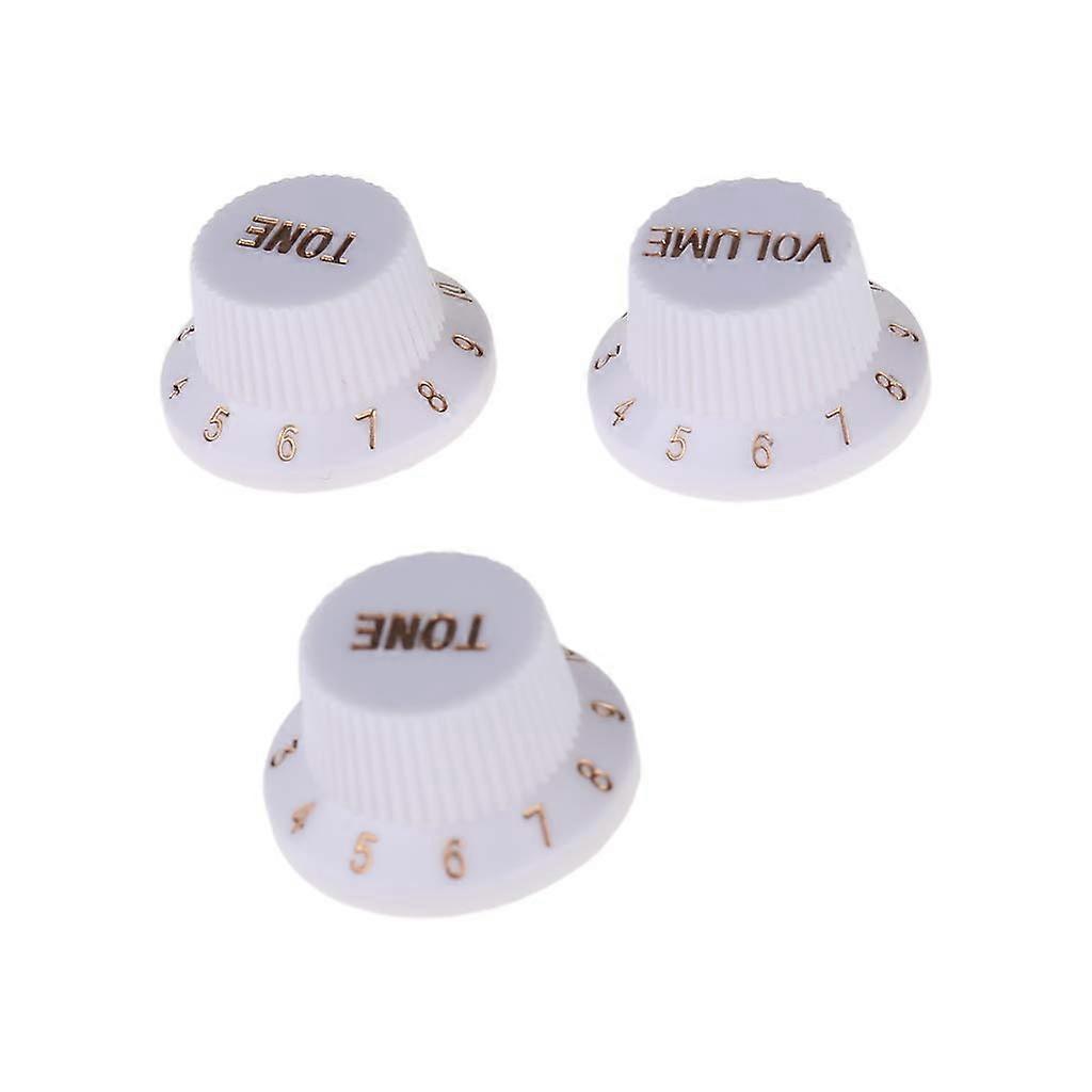 Vintage Guitar Control Knobs Set White and Gold for Electric Guitar and Bass Replacement Tone Knobs