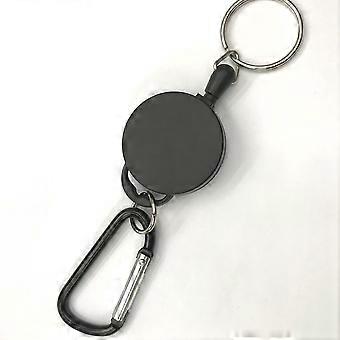 4 Pcs Telescc Easy Pull Button Key Fob Creative Keychain Durable Ring Chains Retractable Elastic Anti-theft