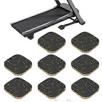 8 treadmill mat pads, 10 x 10 x 1.5 cm, for noise reduction and vibration dampening, suitable for home gyms.