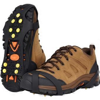 Ice Cleats for Shoes and Boots – Heavy Duty Traction Crampons with Steel Spikes, Anti-Slip Snow Grips for Walking, Hiking, Running on Ice & Snow