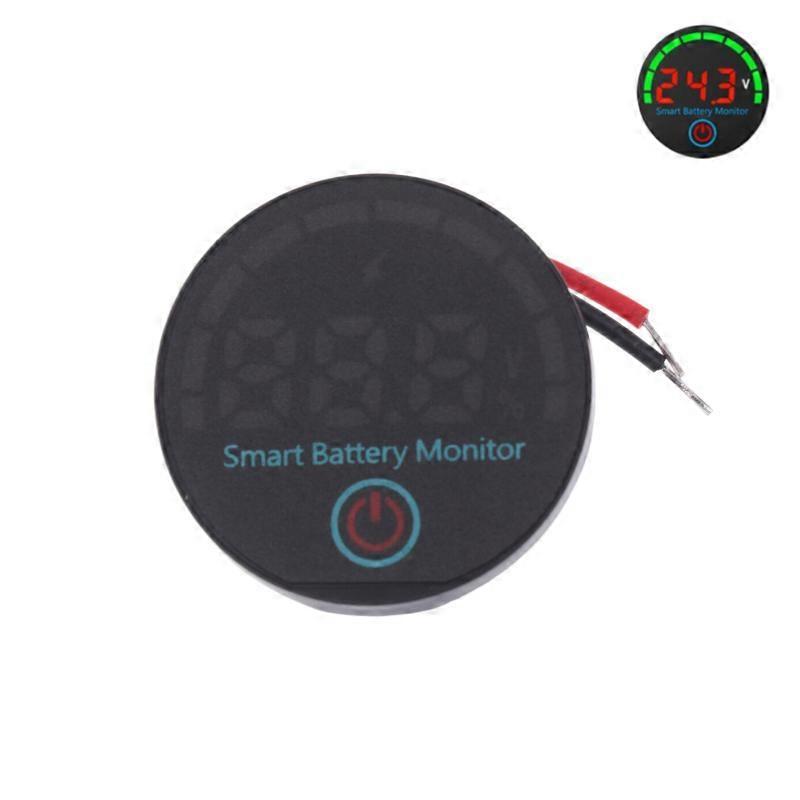 Universal DC 7-55V Round LED Battery Level Indicator W Power-off Memory Function Battery Level Display Battery Level Indicator