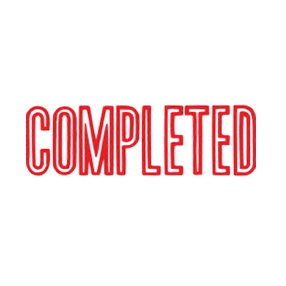 COMPLETED RED X Stamper Self Inking Message Stamp Ergonomic Handle Material
