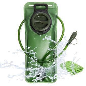 Hydratatiezak 2 liter lekbestendig waterreservoir, voor fietsen, wandelen, kamperen, hardlopen, groen