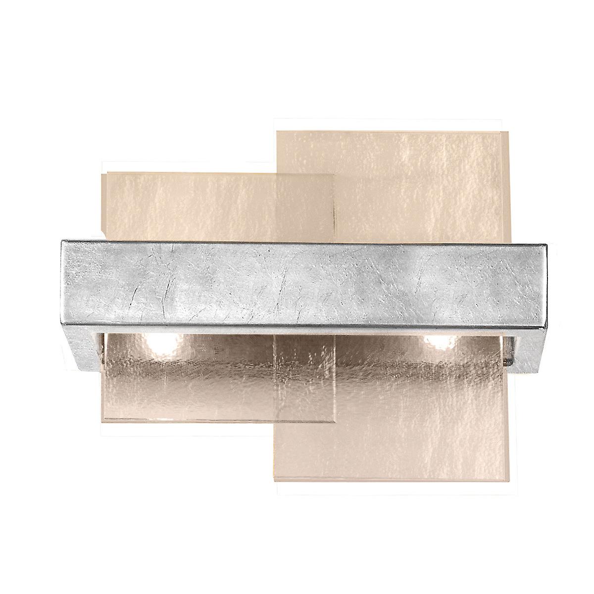 Kolarz Rettangolo Wall Lamp 2 Light Silver Leaf