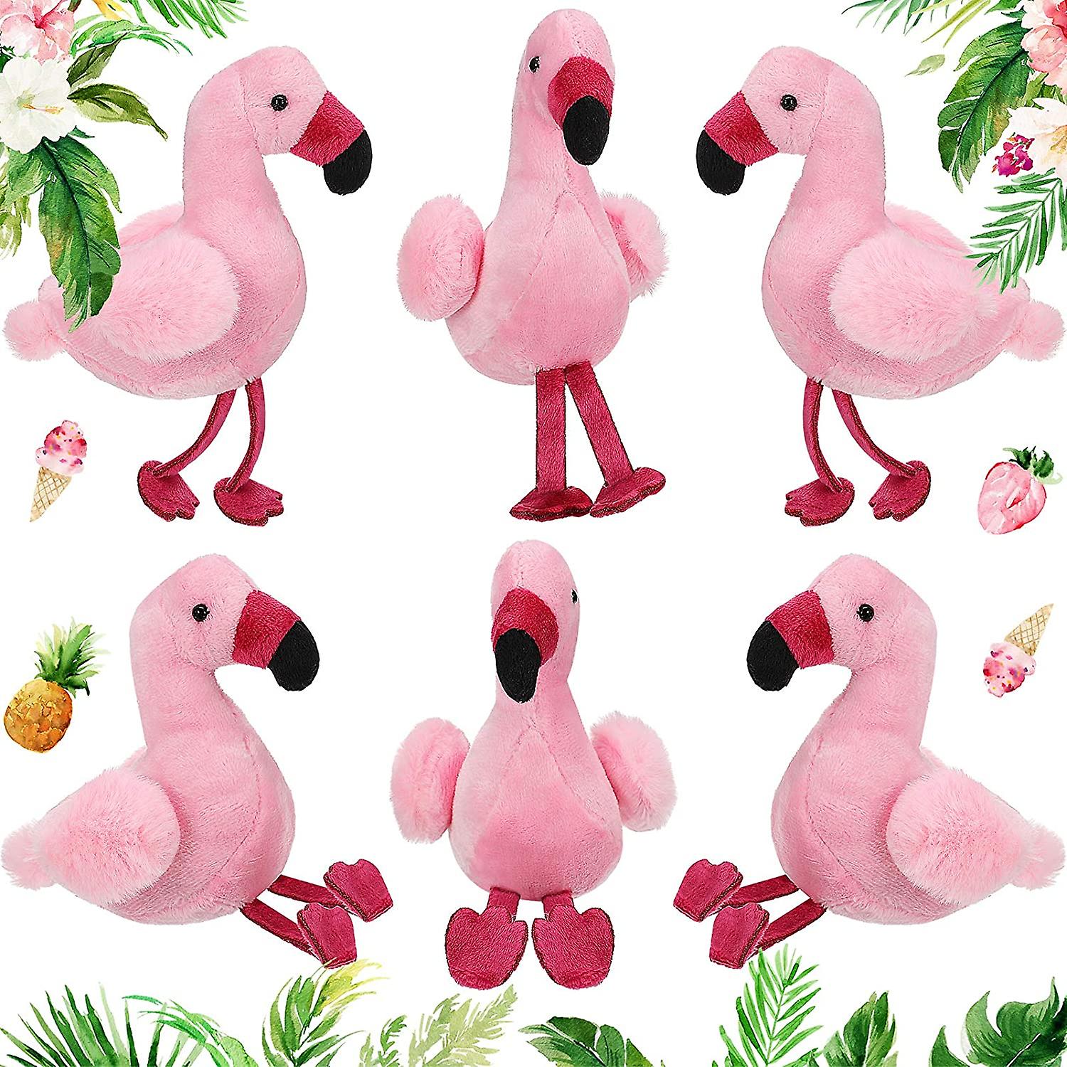 6 Pieces Mini Stuffed Flamingo Plush Toys 5 Inch Plush Flamingo Stuffed Doll Keychain Plush Flamingo Hanging Ornaments for DIY Keychain Birthday Chris