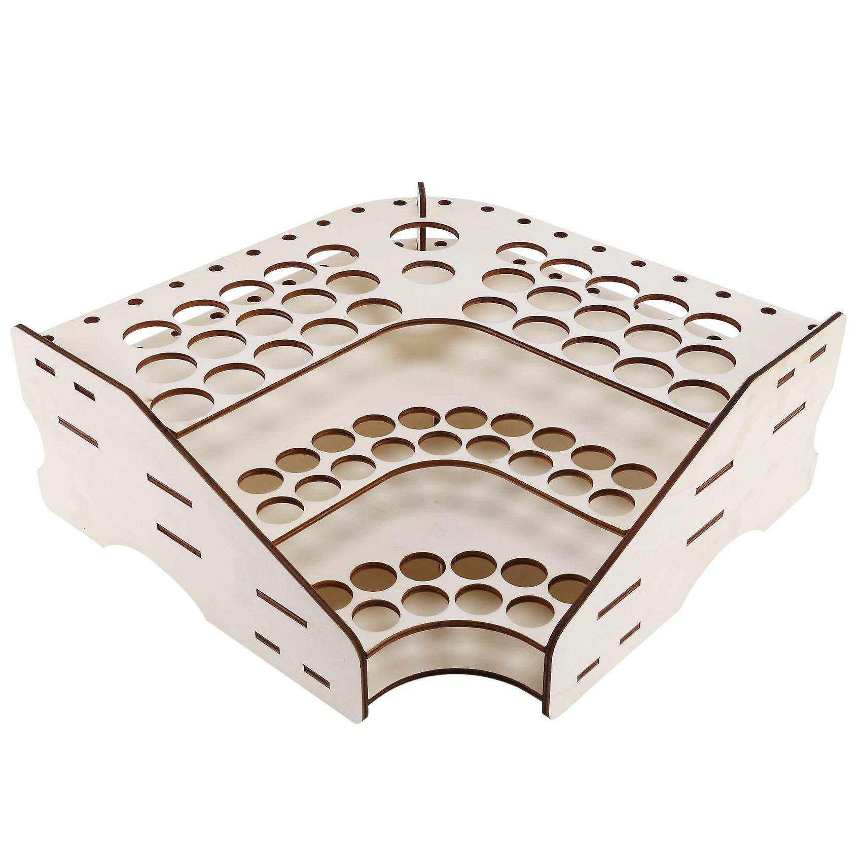 81 Hole Wooden Pigment Bottle Organizer Color Paint Ink Brush Stand Rack Modular Holder School