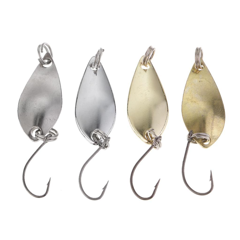 4 Stück Metall Angelköder Löffel Spinner Köder mit Haken 3cm ohne Federn
